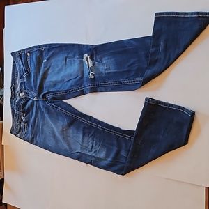 Express Barely Boot, Zelda, ultra low rise, distressed jeans. Size 8.